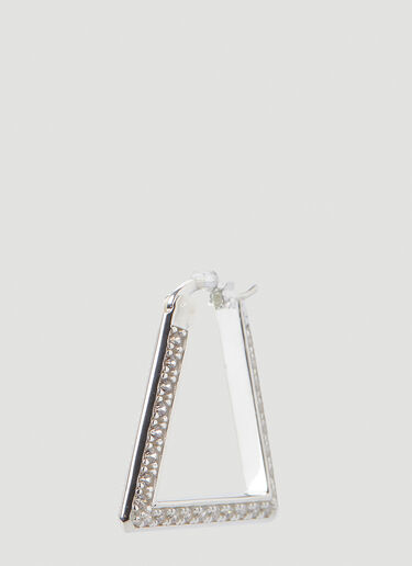 Bottega Veneta Embellished Triangle Hoop Earrings Silver bov0247104