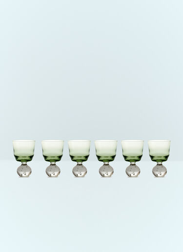 Serax Set Of Six Small Eternal Snow Stemmed Glasses Green wps0691554