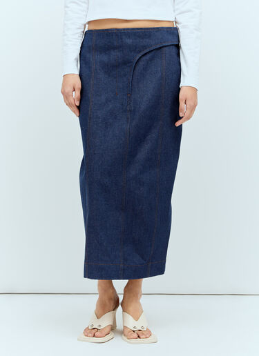 Jacquemus La Jupe De Nimes Obra 中长半身裙 蓝色 jac0256027