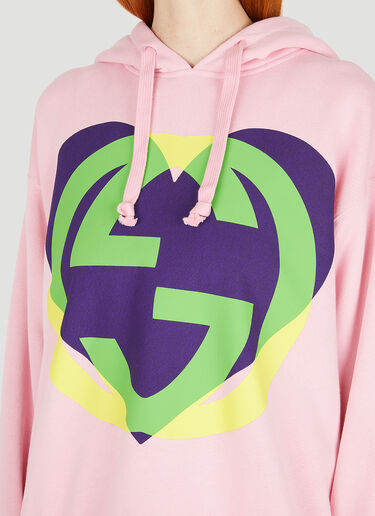 Gucci Love Parade Interlocking G Hooded Sweatshirt Pink guc0250054