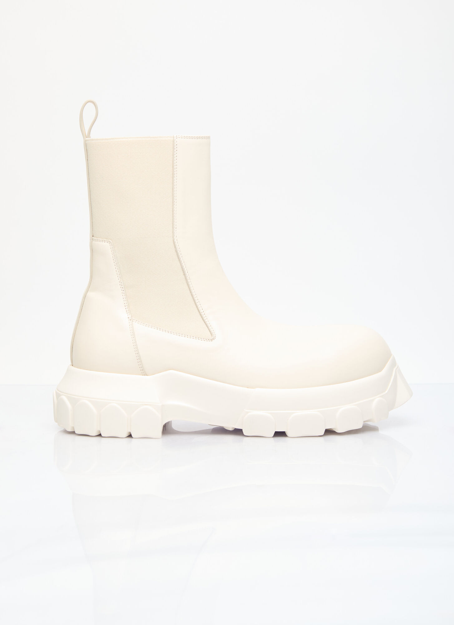 Shop Rick Owens Beatle Bozo Tractor Boots In Cream