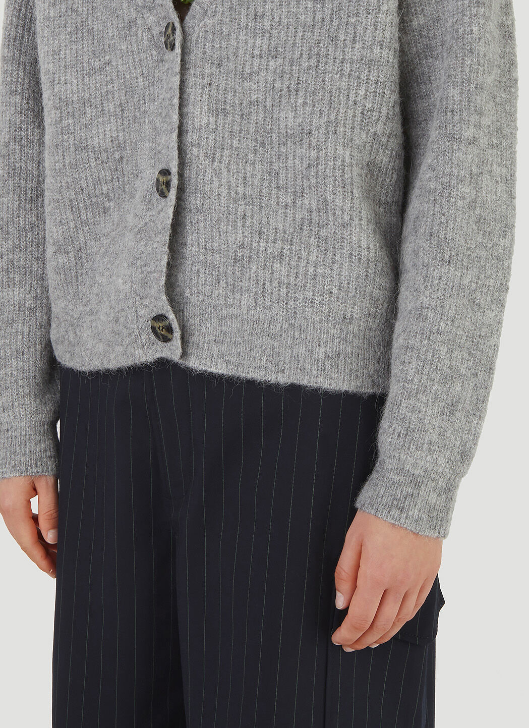 GANNI Soft Wool Knit Cardigan in Light Blue LN CC