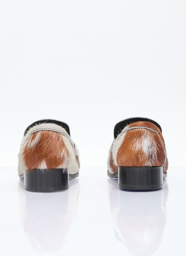 Acne Studios Hairy Leather Loafers Brown acn0255019