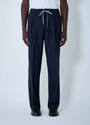 Maison Margiela Drawstring Wool Pants Blue mla0162003