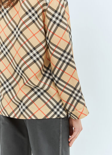 Burberry Check Silk Pyjama Shirt Beige bur0257003