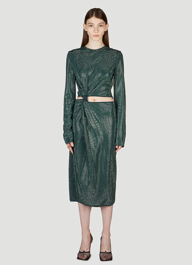 Bottega Veneta 트위스트 프런트 컷 아웃 드레스 그린 bov0249100