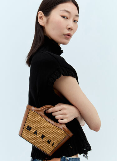 Marni Tropicalia Micro Tote Bag Brown mni0244013