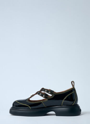 GANNI Everyday Buckle Mary Jane Shoes Black gan0260017