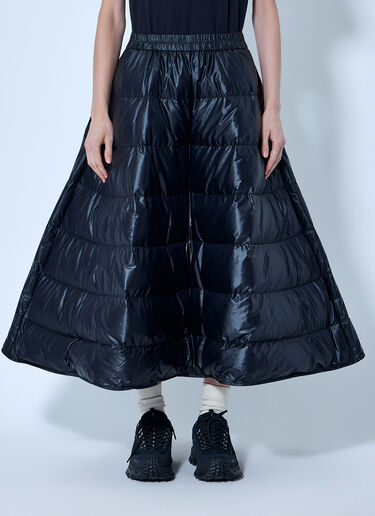 LN-CC® - Moncler: A-Line Down Midi Skirt - Black Moncler A-Line Down Midi Skirt Black mon0266025