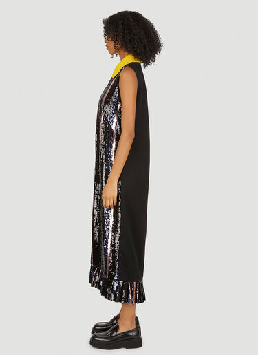Plan C Striped Sequin Dress Black plc0250001