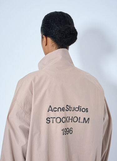 Acne Studios Logo Printed Zip-Up Jacket Beige acn0365002