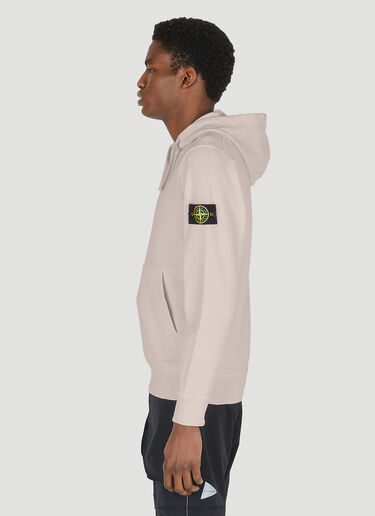 Stone Island Logo-Patch Hooded Sweatshirt Pink sto0148064