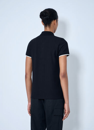Moncler Piqué Polo Shirt with Logo Badge Black mon0265097