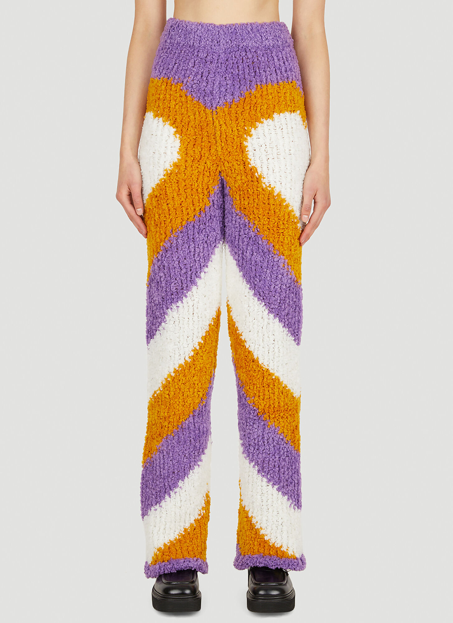 Marco Rambaldi Heart Knit Trousers In Purple