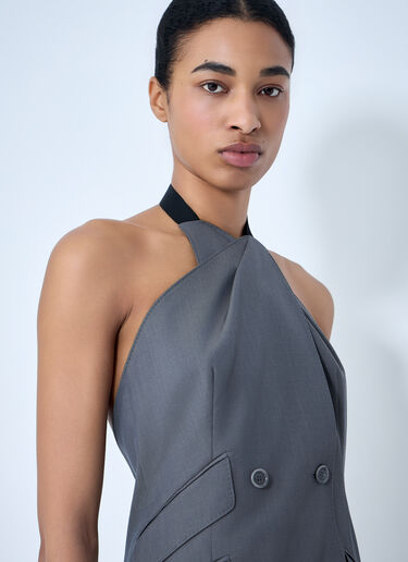 Max Mara Double-Breasted Halter Neck Top Grey max0264302