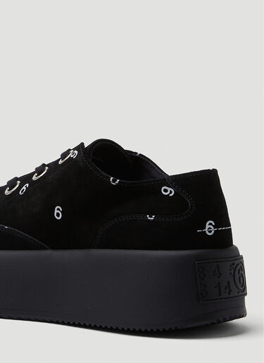 Logo Print Platform Sneakers MM6 Maison Margiela Logo Print Platform Sneakers Black mmm0249029