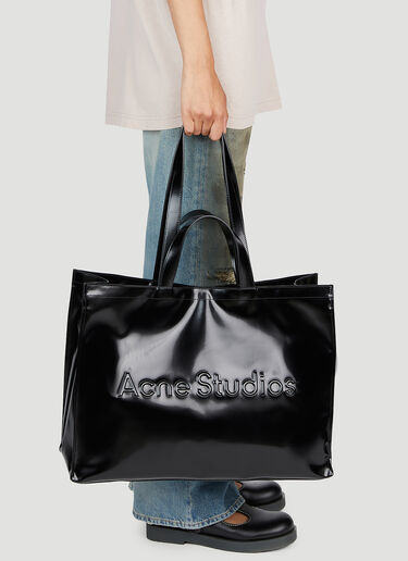 Acne Studios Logo Shopper Tote Bag Black acn0353009