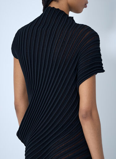 Issey Miyake ストリームニットドレス  ブラック ism0260002