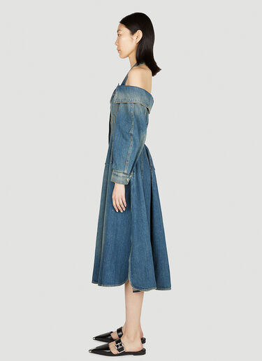 Alexander McQueen Sculpted Denim Dress Blue amq0251088