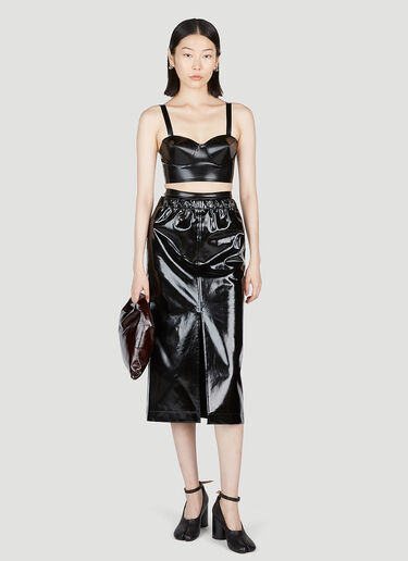 Maison Margiela High Shine Midi Skirt Black mla0253002