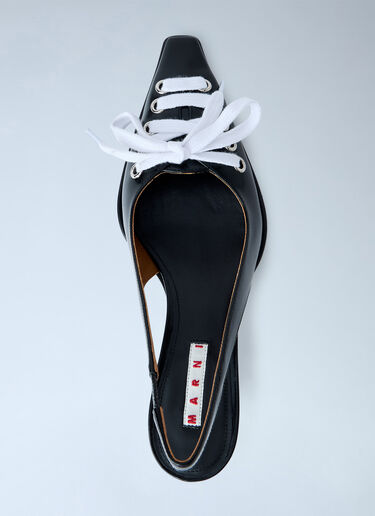LN-CC® - Marni: Slingback Kitten Heel Pumps - Black Marni Slingback Kitten Heel Pumps Black mni0265017