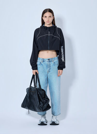 LN-CC® - Balenciaga: Cropped Hooded Jacket - Black Balenciaga Cropped Hooded Jacket Black bal0265002