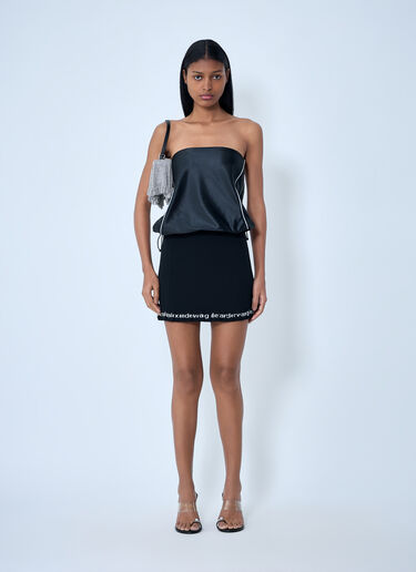 Alexander Wang Ribbed Mini Skirt With Logo Detail Black awg0263021