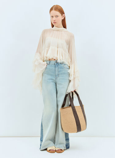 Chloé 라지 우디 바스켓 토트  베이지 chl0258030
