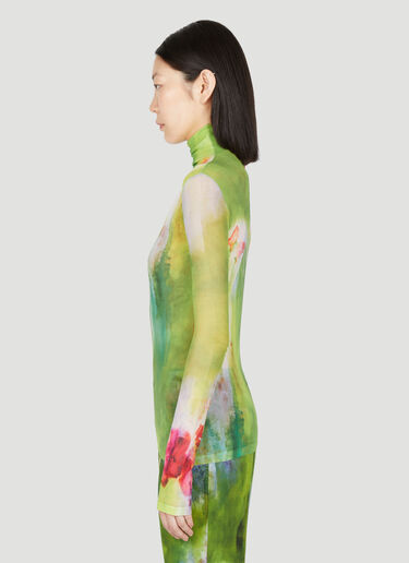 Floral Print Mesh Top Acne Studios Floral Print Mesh Top Green acn0254036