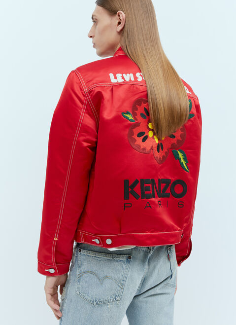 Kenzo x Levi's 타입 II 새틴 트러커 재킷 레드 klv0156003