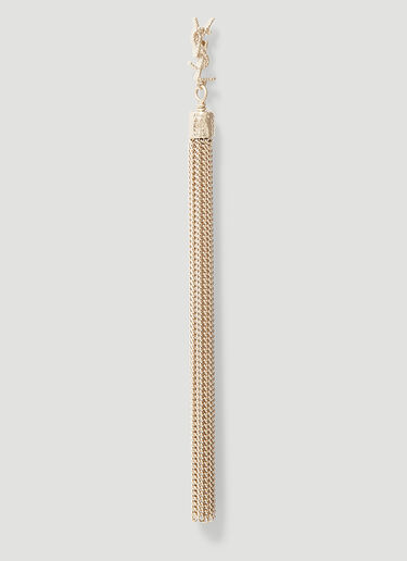Saint Laurent Loulou 链条流苏耳环 金色 sla0243098