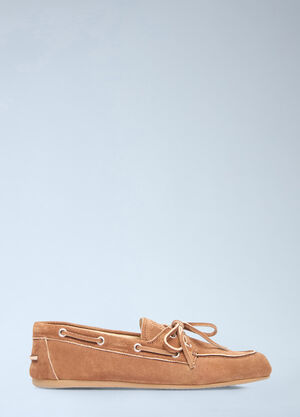 Miu Miu Faded Suede Loafers Brown miu0256046