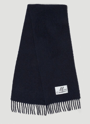 Marni Logo 贴饰围巾 藏蓝色 mni0151035