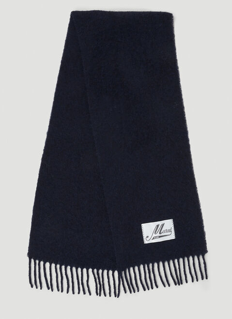 Marni 로고 패치 스카프 블랙 mni0147020