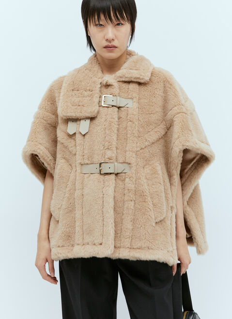 Max Mara フード付きテディブルゾンケープ  ピンク max0253013