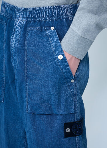 Stone Island Elasticated Denim Cargo Trousers Blue sto0164031
