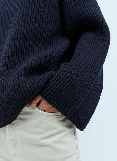 ロールネックニットセーター TOTEME ロールネックニットセーター ネイビー tot0254020