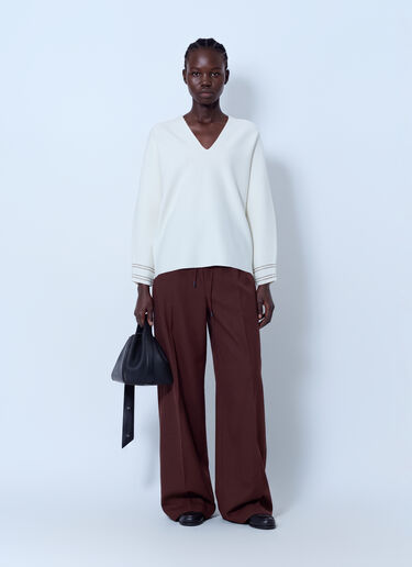LN-CC® - Max Mara: Wide-Leg Drawstring Trousers - Burgundy Max Mara Wide-Leg Drawstring Trousers Burgundy max0266219