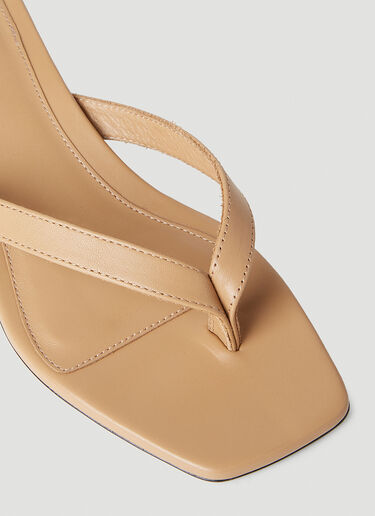 TOTEME Flip-Flop Heeled Sandals Beige tot0252021