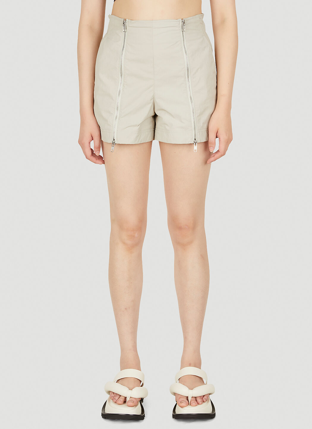 Balmain Zip Front Shorts Grey bln0253009