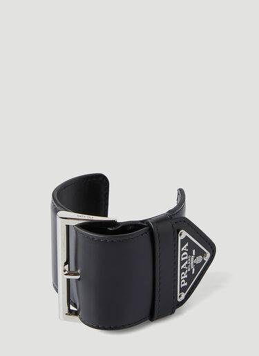 Prada Logo Plaque Arm Bracelet Black pra0248063