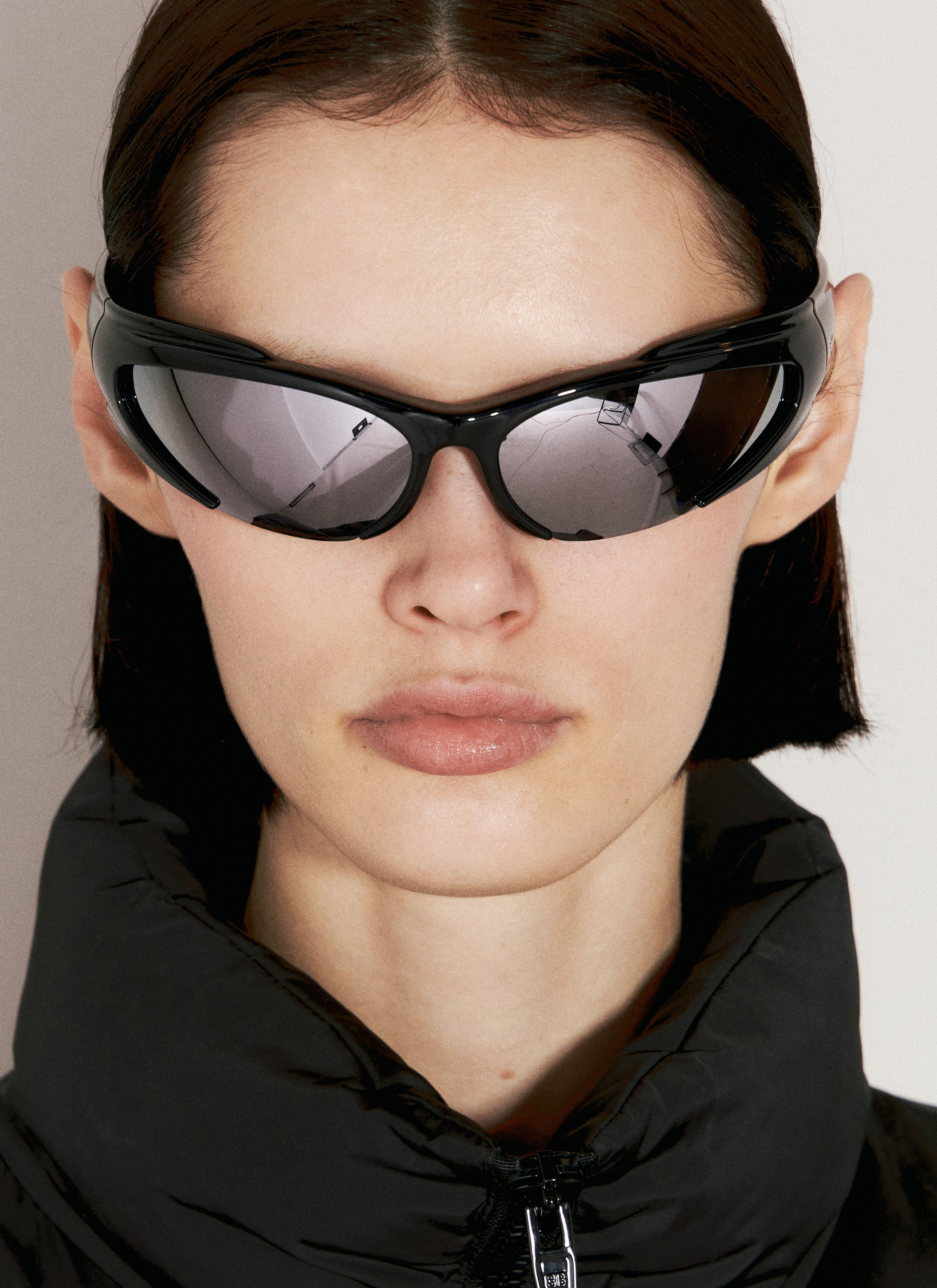 Balenciaga Reverse Xpander Rectangle Sunglasses Black bal0256004