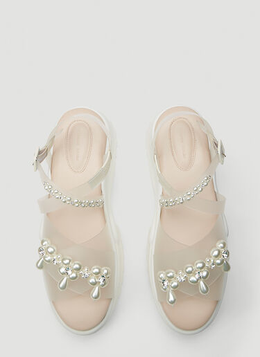 Simone Rocha Embellished Platform Sandals White sra0244014