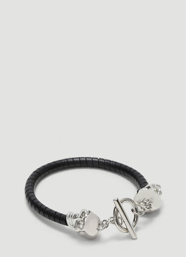 Alexander McQueen Skull Charm Curb-Chain Bracelet Silver amq0143040