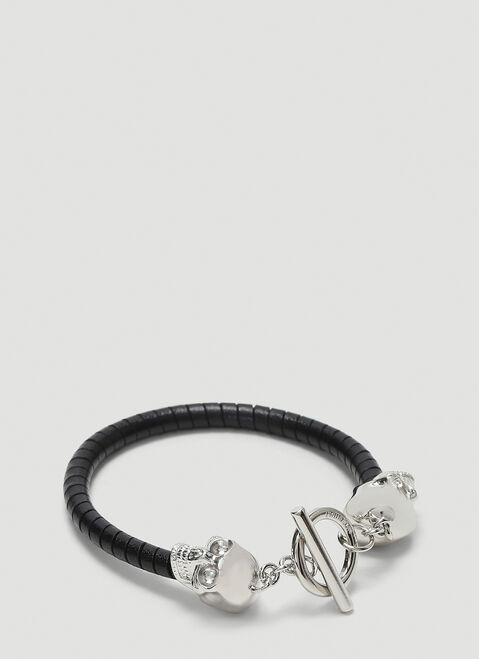 Alexander McQueen Skull Leather Bracelet Black amq0143011