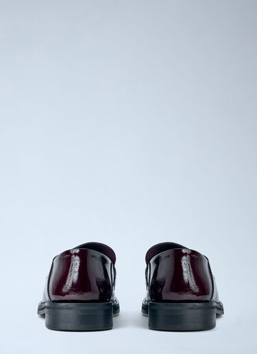 LN-CC® - Martine Rose: Fold Back Square Toe Loafers - Burgundy Martine Rose Fold Back Square Toe Loafers Burgundy mtr0164001