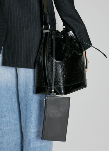 Debossed Logo Bucket Bag Saint Laurent Debossed Logo Bucket Bag Black sla0253121