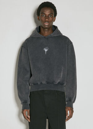 Han Kjøbenhavn Rose Cropped Hooded Sweatshirt Grey han0155005