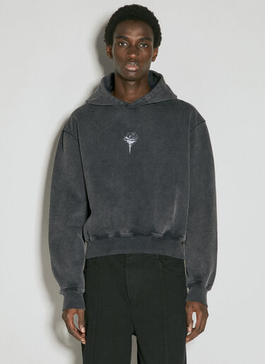 Han Kjøbenhavn Rose Cropped Hooded Sweatshirt Grey han0155005