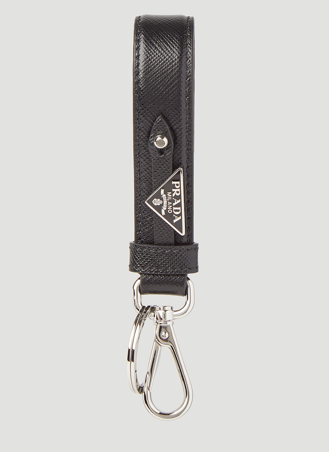 Prada Saffiano Leather Keychain in Black LN CC